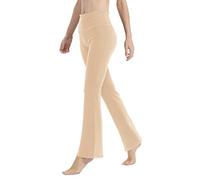LaiEr Yoga Pants for Women Tummy Control Workout Bootleg Pants High Waist 4 Way Stretch Pants with Inner Pockets(Khaki,L)