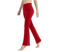 LaiEr Yoga Pants for Women Tummy Control Workout Bootleg Pants High Waist 4 Way Stretch Pants with Inner Pockets, Christmas red, L