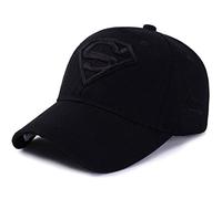 LAIFEKE Baseball Cap Superman Snapback Hat Embroidery Baseball Cap for Men Women (Black)