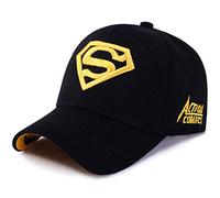 LAIFEKE Baseball Cap Superman Snapback Hat Embroidery Baseball Cap for Men Women (Black & Yellow)