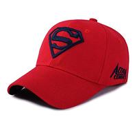 LAIFEKE Baseball Cap Superman Snapback Hat Embroidery Baseball Cap for Men Women (Red & Navy Blue)