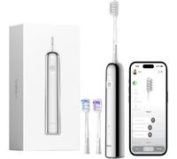 Laifen Wave Electric Toothbrush, Oscillation & Vibration Sonic Electric Toothbrush for Adults with 3 Brush Heads, IPX7 Waterproof Magnetic Rechargeable Travel Powered Toothbrush (Stainless Steel)