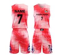 LAIFIU Custom Kids Breathable Basketball Jersey, Personalize Name Number Logo Adults Basketball Sets