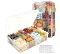 LAifu 2pack 8 Grids Clear Plastic Organizer Box Storage Container Jewelry Box with Adjustable Dividers for Beads Art DIY Crafts Jewelry Fishing Tackles