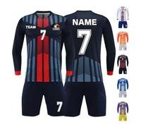 LAIFU Custom Football Jersey Set for Kids Youth Adults Personalised Football Uniforms with Name Number Team (UK, Alpha, One Size, Regular, Regular, Sapphire Blue)