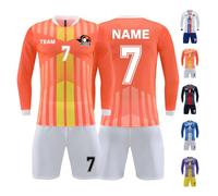 LAIFU Custom Football Jersey Set for Kids Youth Adults Personalised Football Uniforms with Name Number Team (UK, Alpha, One Size, Regular, Regular, Orange)