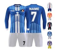 LAIFU Custom Football Jersey Set for Kids Youth Adults Personalised Football Uniforms with Name Number Team (UK, Alpha, One Size, Regular, Regular, Color Blue)