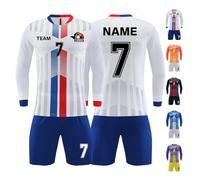 LAIFU Custom Football Jersey Set for Kids Youth Adults Personalised Football Uniforms with Name Number Team (UK, Alpha, One Size, Regular, Regular, White)