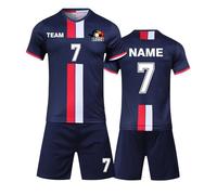 LAIFU Personalised Football Kit for Boys/Girls/Men/Women Kids Football shirt&short with Name Number Team and Logo (shortsleeve sapphire)