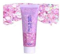 Laifu Pink Body Glitter Gel, 50ml Hair Glitters, Face Sequins Shimmer Liquid Eyeshadow, Mermaid Sequins Festival Glitter Chunky Glitters for Eye Hair Lip Nail DIY Art Party (Pink)
