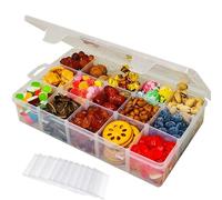 LAifu Snack Box Large, Snack Box with 15 Removable Compartments, Divided Snackle Boxes Trays with compartment for Candy, Spices, Fruits, Nuts, Chips, Cookies, Etc