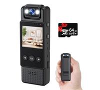 LAIFUCAM Small Body Camera with Audio and Video Recording 1080P 64G Small Wearable Body Cam with 5-12 hrs Battery Life, 1.3”Screen, 180° Rotating for Personal Civilians Use (2025 Black)