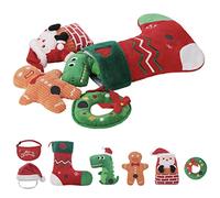 LaiFug Christmas Dog Toys, 7 Packs Dog Chewing Toys, Interactive Squeaky Dog Toy Suitable for Small Medium Large Dogs,Reduce Dog Anxiety