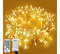 Laihur Fairy Lights Plug in, 12M 120LED String Lights with 8 Lighting Modes, Fairy Garden Light for Indoor/Outdoor, Camping, Bedroom, Halloween, Christmas, Warm White