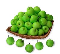 Laiiqi 30 Pcs Mini Artificial Apples, Fake Little Green Apple Mini Fruits Realistic Lifelike Simulation Apples for Home Party Christmas Tree Decor Apples Photography Props