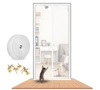 LAIJIANG Cat Screen Door 80x210cm Reinforced Cat Resistant Mesh creen Door Zipper Pets Proof Screen Door Prevent Pet Escape Door Curtains from Living Room, Bedroom, Patio