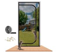 LAIJIANG Cat Screen Door, Reinforced Mesh Screen Door With Double Zipper Easy Access, Keep Cats Indoors Prevent Pets Escape, Scratch Proof & Keeping Air Fresh(BLACK D,95x220cm/38x87'')