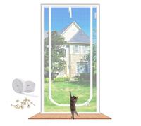 LAIJIANG Cat Screen Door, Reinforced Mesh Screen Door With Double Zipper Easy Access, Keep Cats Indoors Prevent Pets Escape, Scratch Proof & Keeping Air Fresh (90x210cm/36x83'')