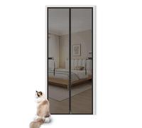 LAIJIANG Pet Screen Door,Thickened Cat Proof Screen Door Pet Resistant Mesh Screen Door Dog Cat Scratch Proof Screen With Zipper For Living Room, Bedroom, Kitchen(BLACK,85X210CM)