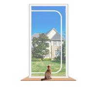 LAIJIANG Reinforced Cat Screen Door 90x210cm with Zipper Closure