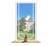 LAIJIANG Reinforced Cat Screen Door 90x210cm with Zipper Closure