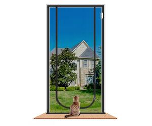 LAIJIANG Reinforced Cat Screen Door 90x210cm with Zipper Closure