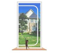 LAIJIANG Reinforced Cat Screen Door 95x205cm with Zipper Closure