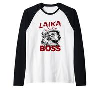 Laika Boss - USSR Soviet Space Dog CCCP Astronaut Vintage Raglan Baseball Tee