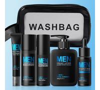LAIKOU Men’s Skincare Set, Travel-Friendly Skin Care Sets & Kits, Amino Acids, Tea Tree Oil & Witch Hazel, Pore Refining, Oil Control for All Skin Types, Pamper Gift Set for Him Father Husband