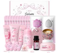 LAIKOU Sakura Hand & Foot Care Gift Set, 21PCS Luxurious Spa Kit, Pamper Self Care Package for Women Teenage Girls Mothers Day Christmas, Birthday Gifts Set for Her Mum Sister