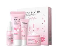 LAIKOU Sakura Skincare Set, 4Pcs TSA-friendly Size Skin Care Sets & Kits | Cleanser Face Serum Eye Cream Face Cream for Hydrating, Christmas Birthday for Women Teenage Girls Mom Daughter
