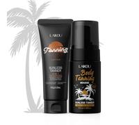 LAIKOU Self Tanning Kit, Express Bronzing Mousse & Gradual Tan Lotion, Fast Developing Fake Tan for Streak-Free, Natural Sun-Kissed Glow with Aloe Vera, Coconut Oil & Vitamin E, Women & Men