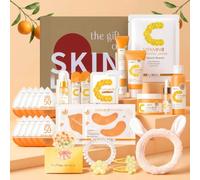 LAIKOU Skincare Set, 26Pcs Vitamin C Face Care Routine Kit with Niacinamide & Hyaluronic Acid for Glow Skin, Women Teenage Girls Friend Daughter Christmas Birthday Pamper Gift, Travel Sized