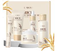 LAIKOU Skincare Set, Korean Rice Skin Care Sets & Kits, Cleanser, Toner, Serum, Eye Cream & Moisturizer, Christmas Birthday Gifts for Women Teenage