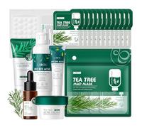 LAIKOU Tea Tree Skincare Set, 8Pcs Anti-Acne Face Care Kit, Travel Sizes