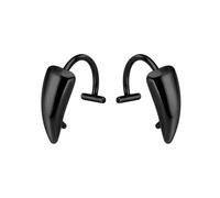 Laikoutd 1 Pair Clip On Fang Lip Cuffs In Stainless Steel Elegant Studs Accessory For Unique Halloween And Party Jewelry No Piercing Rings