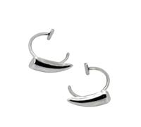 Laikoutd 1 Pair Clip On Fang Lip Cuffs In Stainless Steel Elegant Studs Accessory For Unique Halloween And Party Jewelry No Piercing Rings