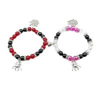 Laikoutd 1 Pair Spiders Couple Bracelets Heart Designed Wrist Chain Trend Friendship Bangle For Daily Halloween Party Heart