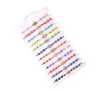 Laikoutd 12 Pieces Evil Eyes Protections Set Retro Crafted Beads Fashionable Unisex Wrist Accessories Protective Evil Eyes Jewelry Collection