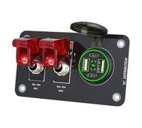 Laikoutd 132W Automotive USB Chargers with Light Switches Rocker Panel Waterproof Socket Power Outlet 12 / 24V Toggle Panel