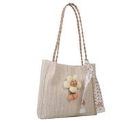Laikoutd 2023 NEW Woven Bags Fashion Straw Weave Bucket Bags Large Capacity Tote Bag Casual Handbag Shoulder For Women Girl Tote