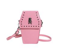 Laikoutd 2023 Versatile Small Cellphone Bag Rivet Handbag For Girl Women Fashion Purse Halloween Gothic Coffin Shaped Vintage Shoulder Bags