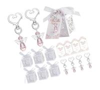 Laikoutd 24 Pieces Keychain Wedding Communions Confirmation Gift Heart Shape Butterfly Holder For Creative Project Heart Keychain Clip For Women Bulk