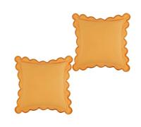 Laikoutd 2pcs Scalloped Pillow Cover Decorative Cushions Case Pillowcase For Bedroom Soft Throw Cover Replacement Scalloped Throw Pillow