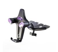 Laikoutd 360 Degree Rotatable Car Phone Mount for Compact Disc Slot Vibrations Resistant Silicone Pad Secures 4 to 7 Inch Mobile Devices Adjustable Car Phone Holder