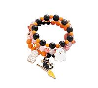 Laikoutd 3PCS Halloween Set Pumpkin Specter Charm Jewelry Alloy Texture Adjustable Wristband Perfect For Women Girls Halloween Accessories