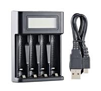 Laikoutd 4 Bay AA LR03 Battery Charging Adapter LCD Screen Charging 4 Slot Independence Slot For NiMH AA LR03 Rechargeable Batteries