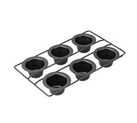 Laikoutd 6 Cups Nonstick Cake Pans Cake Molds Small Dessert Baking Pans Carbon Steel Texture Suitable for Professional Muffin Molds