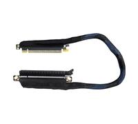 Laikoutd 64Gbs Bandwidth PCIe5.0 X16 Risers Extension Cable 180 Degree Bend Design Silver Plate Connectors For PC Builds