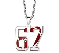 Laikoutd 67 Number Charm Necklace Resistant Stainless Steel Clavicle Chain Accessory for Social Event Comfortable Pendant Chain